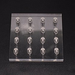 Clair Cadre d'affichage d'anneau acrylique, Sqaure, clair, 12x11.9x2.1 cm