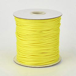Yellow Eco-Friendly Korean Waxed Polyester Cord, Yellow, 3mm, about 41.01~41.56 Yards(37.5~38m)/Roll