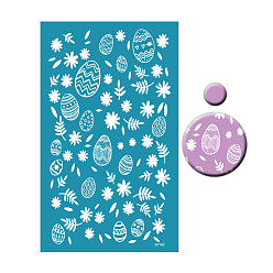 Egg Easter Theme Polyester Silk Screen Printing Stencil, Reusable Polymer Clay Silkscreen Tool, for DIY Polymer Clay Earrings Making, Egg, 15x9cm