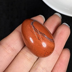 Piedra Roja Piedra de palma en forma de huevo de jaspe rojo natural, huevo de pascua cristal curativo reiki piedra, herramientas de masaje, 30x20 mm