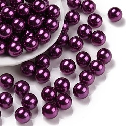Medium Orchid ABS Plastic Beads, Imitation Pearl, No Hole, Round, Medium Orchid, 8mm