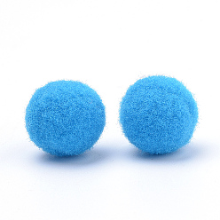 Dodger Blue DIY Doll Craft, Polyester Pom Pom Ball, Round, Dodger Blue, 14~15mm
