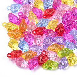 Mixed Color Transparent Acrylic Pendants, Strawberry, Mixed Color, 21.5x13x10.5mm, Hole: 3mm, about 417pcs/500g
