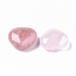 Cuarzo Rosa Piedra de amor de corazón de cuarzo rosa natural, piedra de palma de bolsillo para el equilibrio de reiki, 34~35x40x17~20 mm
