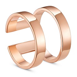 Rose Gold SHEGRACE Simple Fashion 925 Sterling Silver Cuff Rings, Open Rings, Rose Gold, Size 8, 18mm