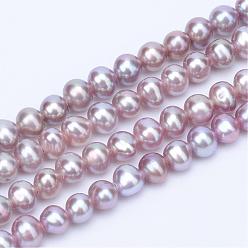 Old Rose Natural Cultured Freshwater Pearl Beads Strands, Round, Old Rose, 3~3.5mm, Hole: 0.8mm, about 118pcs/strand, 15.7 inch
