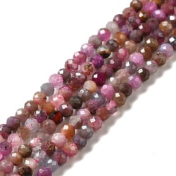 Mixed Stone Natural Red Corundum/Ruby and Sapphire Beads Strands, Faceted, Round, 2mm, Hole: 0.4mm, about 193pcs/strand, 15.35''(39cm)