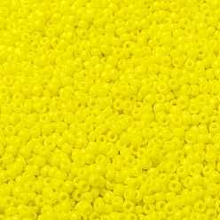 (RR404) Непрозрачный Желтый Миюки круглые бусины рокайль, японский бисер, (rr 404) непрозрачный желтый, 8/0, 3 мм, отверстие : 1 мм, Около 2111~2277 шт / 50 г