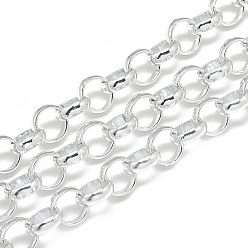 Gainsboro Unwelded Aluminum Rolo Chains, Belcher Chain, Gainsboro, 10x3.2mm