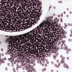 Blue Violet Cylinder Seed Beads, Silver Lined, Round Hole, Uniform Size, Blue Violet, 2x1.5mm, Hole: 0.8mm, about 40000pcs/bag, about 450g/bag