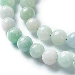 Jadeite Natural Jadeite Beads Strands, Round, Grade A, 8mm, Hole: 1mm, about 50pcs/strand, 15.75 inch(40cm)