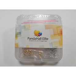 Color mezclado Pandahall elite 80 piezas 4 estilos 3 colores tapa de cuentas de latón, larga duración plateado, flor multi-pétalo, color mezclado, 5x1 mm, agujero: 1 mm y 4.5x1.5 mm, agujero: 1 mm y 10x7.5 mm, agujero: 1.4 mm y 6.5x2.5 mm, agujero: 1.2 mm