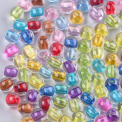 Mixed Color Transparent Acrylic Beads, Round, Mixed Color, 6x5mm, Hole: 2mm, about 4500pcs/500g