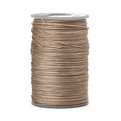 Camel Waxed Polyester Cord, 3-Ply, Camel, 0.45mm, about 59.05 yards(54m)/roll
