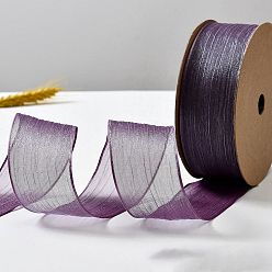 Фиолетовый 20 ленты из органзы из полиэстера, аксессуары для одежды, подарочная упаковка, фиолетовые, 1-5/8 дюйм (40 мм)
