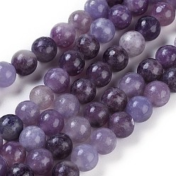 Lepidolita Lepidolita natural / hebras de perlas de piedra de mica púrpura, rondo, 6 mm, agujero: 1 mm, sobre 63 unidades / cadena, 15.94 pulgada (40.5 cm)