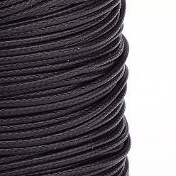 Coffee Braided Korean Waxed Polyester Cords, Coffee, 1mm, about 174.97 yards(160m)/roll