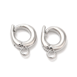 Real Platinum Plated Brass Twister Clasps, Oval, Real Platinum Plated, 10.5x7.5x2.5mm, Hole: 1.6mm, Inner Diameter: 4mm