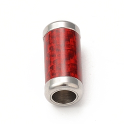FireBrick 303 Stainless Steel Magnetic Clasps, Column, Stainless Steel Color, FireBrick, 21x10x10mm, Inner Diameter: 6mm and 7mm, Small Column: 9x7mm, Inner Diameter: 6mm