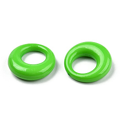 Verde Lima Colgantes de acrílico opacos, anillo, verde lima, 25x7.5 mm, agujero: 12.5 mm, Sobre 260 unidades / 500 g