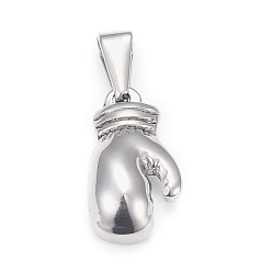 Antique Silver 304 Stainless Steel Pendants, Boxing Gloves, Antique Silver, 19x10.5x6mm, Hole:7.5x3mm
