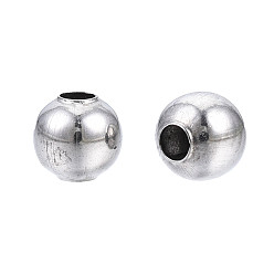 Stainless Steel Color Round 304 Stainless Steel Beads, for Jewelry Craft Making, Stainless Steel Color, 4x4mm, Hole: 1.5mm