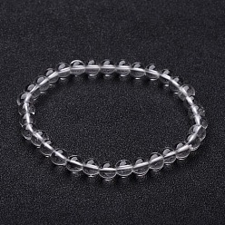 Cristal de Quartz Cristal naturel bracelets en perles extensibles, 56mm