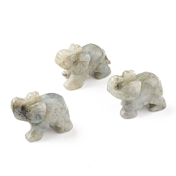Labradorite Elephant Natural Labradorite Figurine Display Decoration, for Home Office Tabletop, 36~41x29~32x19~21mm