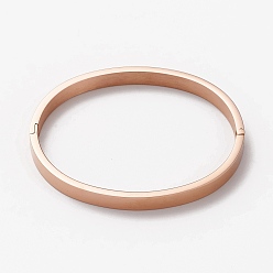 Oro Rosa 304 brazaletes de acero inoxidable, estampar etiqueta en blanco, oro rosa, diámetro interior: 2x2-3/8 pulgada (5x6 cm)