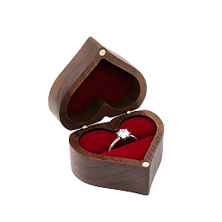Красный Деревянные ящики кольцо, бархат внутри, с магнитными застежками, для свадьбы, футляр для хранения ювелирных изделий, красные, 5.3x6x3.8 см