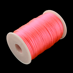 Light Coral Polyester Cords, Light Coral, 2mm, about 98.42 yards(90m)/roll
