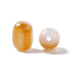Orange Opaque Glass Beads, Barrel, Orange, 10x8mm, Hole: 1.6mm