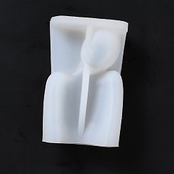 White DIY Boyfriend Candle Silicone Molds, for Scented Candle Making, White, 14x8.9x5.7cm, Inner Diameter: 72x21mm.