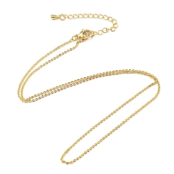 Golden Brass Cable Chain Necklaces Making, with Lobster Claw Clasps, Long-Lasting Plated, Golden, 17.71 inch(45cm)