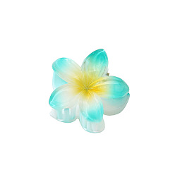 Cyan Pinzas para el cabello con garra de plástico en forma de flor, accesorios para el cabello para mujer niña, cian, 40 mm