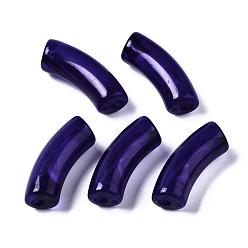 Purple Acrylic Beads, Imitation Gemstone, Curved Tube, Purple, 34.5x13x11mm, Hole: 3.5mm, about 155pcs/500g