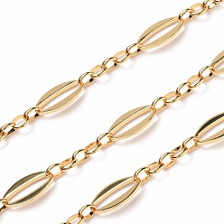 Real 18K Gold Plated Brass Link Chains, with Spool, Unwelded, Real 18K Gold Plated, Oval: 24x12x1.5mm, Link: 8.5x6.5x2mm, about 16.4 Feet(5m)/roll