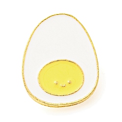 Желтый Эмалированная булавка на тему еды, брошь из золотого сплава для рюкзака, яйцо-пашот, желтые, 24x19x1.5 мм