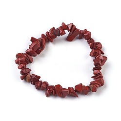 Jaspe Rouge Perles naturelles jaspe rouge étirer bracelets, avec du fil de cristal élastique coréen, 2 pouces ~ 2-1/8 pouces (5.2~5.3 cm)