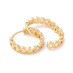 Real 18K Gold Plated Heart Filigree Huggie Hoop Earrings for Girl Women, Real 18K Gold Plated, 6 Gauge, 4x18mm, Pin: 1mm