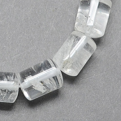 Clair Brins de perles de colonne de cristal de quartz naturel, perles de cristal de roche, clair, 14x10mm, Trou: 1mm, Environ 28 pcs/chapelet, 15.7 pouce