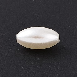 Beige Perles de nacre en plastique ABS, riz, beige, 13.5x7.5mm, Trou: 1.6mm, environ1428 pcs / 500 g