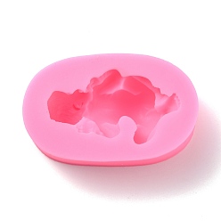 Hot Pink DIY 3D Baby Food Grade Silicone Molds, Resin Casting Molds, For UV Resin, Epoxy Resin Jewelry Making, Hot Pink, 74x46x25mm, Inner Diameter: 56x29mm