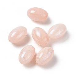 PeachPuff Opaque Acrylic Beads, AB Color, Oval, PeachPuff, 17x11~11.5mm, Hole: 2.4mm