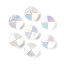Clair AB Placage uv perles acryliques transparentes lumineuses, brillent dans le noir, ronde, clair ab, 21x21.5x15mm, Trou: 4mm