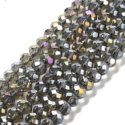 Chardon Perles en verre electroplate, de couleur plaquée ab , facette, rondelle, chardon, 3x2mm, Trou: 0.8mm, Environ 165~169 pcs/chapelet, 15~16 pouce (38~40 cm)