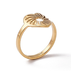 Настоящее золото 18K Ионное покрытие (ip) 201 регулируемое кольцо из нержавеющей стали с полым сердцем для женщин, реальный 18 k позолоченный, размер США 6 (16.5 мм)