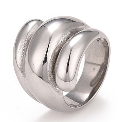 Color de Acero Inoxidable 304 anillo grueso texturizado de acero inoxidable para hombres y mujeres, color acero inoxidable, tamaño de EE. UU. 6 1/4 (16.7 mm) ~ tamaño de EE. UU. 9 (18.9 mm)