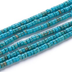 Howlite Brins de perles de magnésite naturelle, teints et chauffée, perles heishi, Plat rond / disque, 4~4.5x2.5mm, Trou: 0.7mm, Environ 167 pcs/chapelet, 15.43 pouce (39.2 cm)