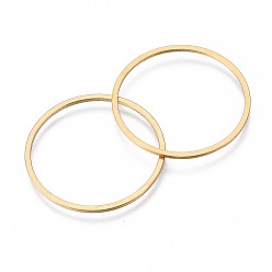 Золотой 304 из нержавеющей стали связывание кольцо, кольцо, золотые, 25x0.8 мм
